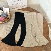 Široke hlače za djevojčice od 1 do 8 godina Proljeće jesen Pamučne rebraste dječje hlače za malu djecu Odjeća za djevojčice Dječje hlače Stvari za bebe Božić