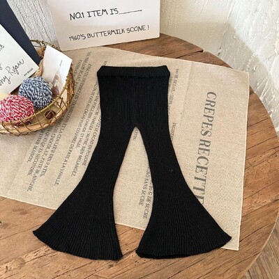 Široke hlače za djevojčice od 1 do 8 godina Proljeće jesen Pamučne rebraste dječje hlače za malu djecu Odjeća za djevojčice Dječje hlače Stvari za bebe Božić