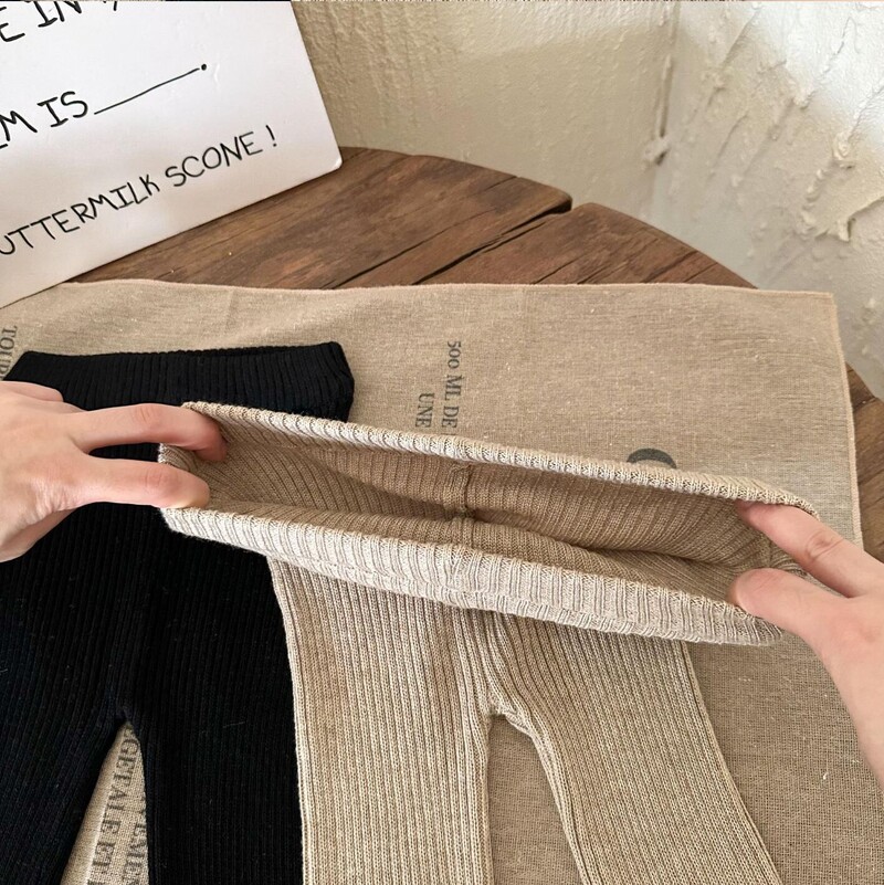 Široke hlače za djevojčice od 1 do 8 godina Proljeće jesen Pamučne rebraste dječje hlače za malu djecu Odjeća za djevojčice Dječje hlače Stvari za bebe Božić