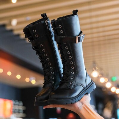 Cizme de zăpadă pentru fete 2024, toamnă, noi pentru copii, cizme de modă până la genunchi, din piele de căprioară, cauciuc, cu platformă moale, cizme de zăpadă, pantofi pentru prințesa copii