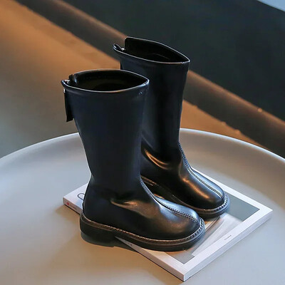 Tüdrukute mood kõrged saapad, uued 2023. aasta sügistalvised lapsed, talvine kummist välistald, libisemisvastane paks, soe tõmblukk Printsessisaapad vabaajajalatsid