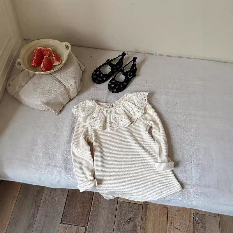 4202 Cămașă cu fundul pentru bebeluși 2024 Toamna nou coreeană, confortabil, moale, pentru fete