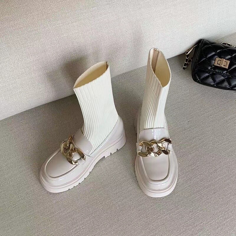 stvarne slike Dječje jesen i zima 2024. Nove visoke kratke čizme Dječje cipele Male kožne cipele Čizme Čarape Čizme