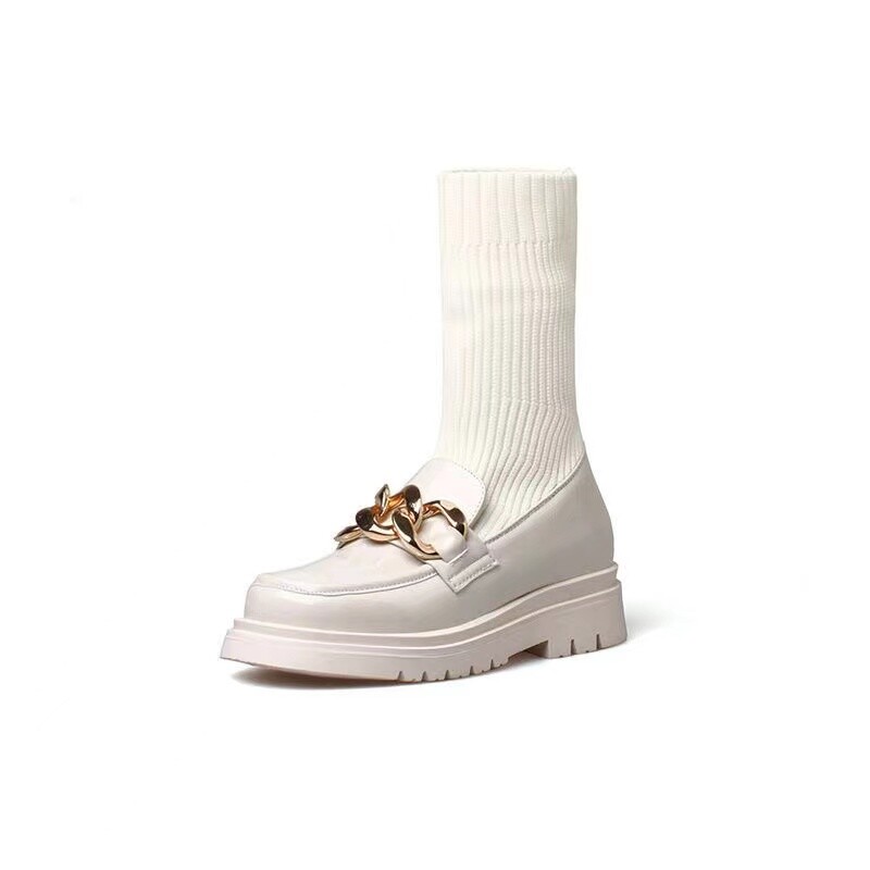 stvarne slike Dječje jesen i zima 2024. Nove visoke kratke čizme Dječje cipele Male kožne cipele Čizme Čarape Čizme