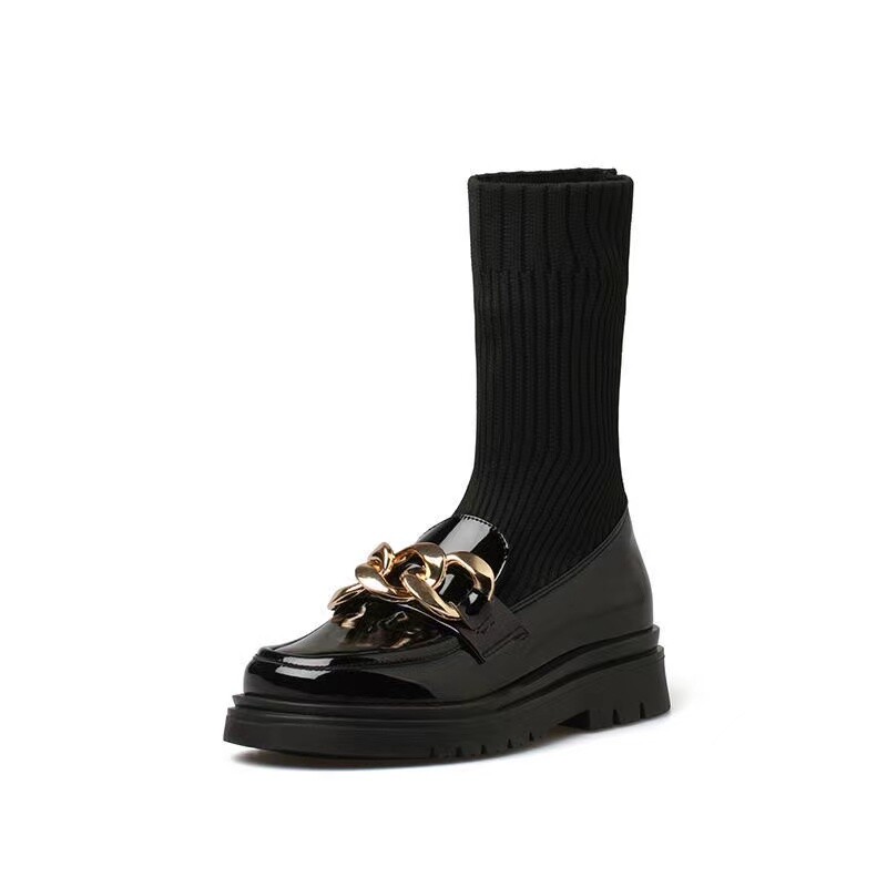 stvarne slike Dječje jesen i zima 2024. Nove visoke kratke čizme Dječje cipele Male kožne cipele Čizme Čarape Čizme