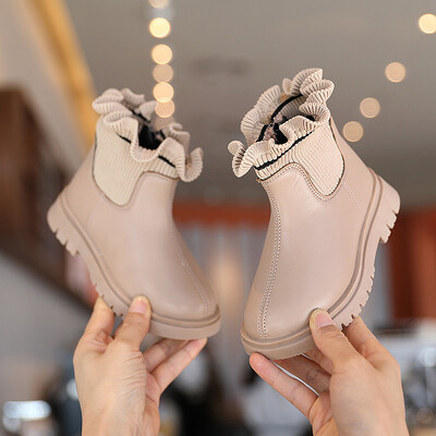 1 3 5 6 9 10 12 aastat Baby Fashion Pits sokid Väike tüdruk Pahkluu Sügis Talv Laste Suured Lapsed Kingad Printsess PU nahast saapad