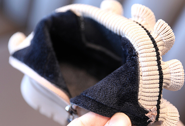 1 3 5 6 9 10 12 aastat Baby Fashion Pits sokid Väike tüdruk Pahkluu Sügis Talv Laste Suured Lapsed Kingad Printsess PU nahast saapad