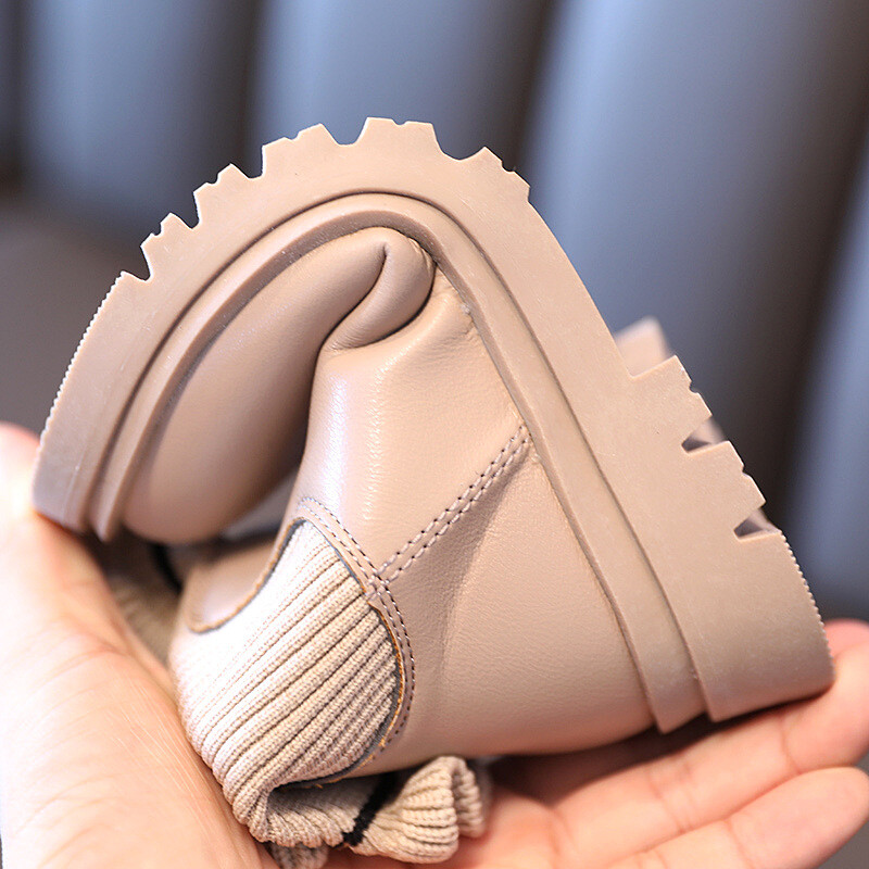 1 3 5 6 9 10 12 aastat Baby Fashion Pits sokid Väike tüdruk Pahkluu Sügis Talv Laste Suured Lapsed Kingad Printsess PU nahast saapad