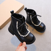 Sportske čizme za djevojčice, proljeće, jesen, nove male princeze, jednostruke čizme, modne perle za gležnjeve, kratke dječje čizme, dječje cipele 3-12