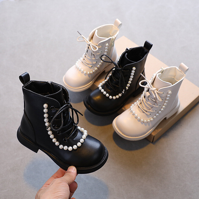 Sportske čizme za djevojčice, proljeće, jesen, nove male princeze, jednostruke čizme, modne perle za gležnjeve, kratke dječje čizme, dječje cipele 3-12