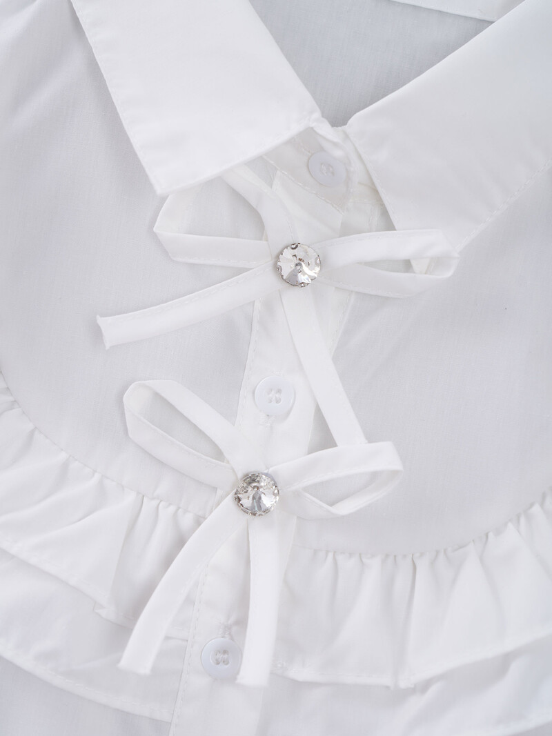 Lapsed, tüdrukud, valge pluus, volangidega särk, pikkade varrukatega, nööpidega särgid, topid Printsessi pulmapeo riided, vabaaja koolivorm