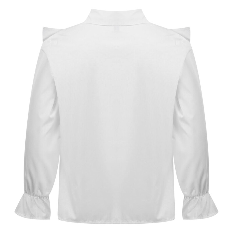 Lapsed, tüdrukud, valge pluus, volangidega särk, pikkade varrukatega, nööpidega särgid, topid Printsessi pulmapeo riided, vabaaja koolivorm