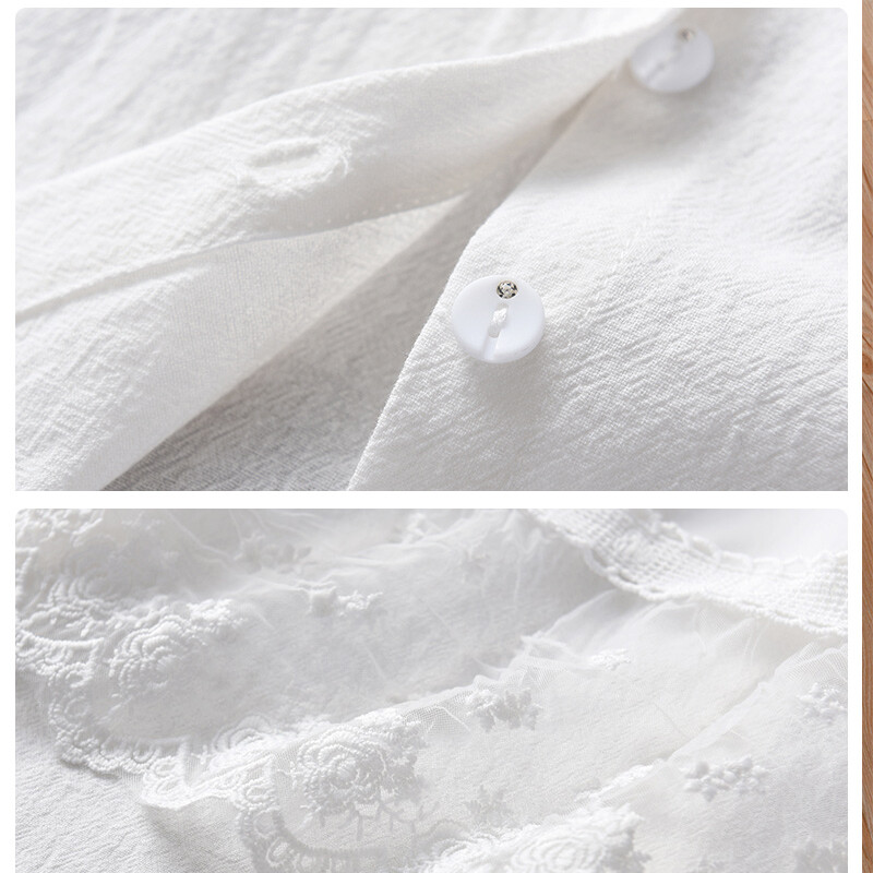 Särgid tüdrukutele Valged Kooliriided Tüdrukud Pluusid Pikkade varrukatega Laste Topid Pits Puuvillane Lasteriided Vestidos 6 8 10 14 aastat