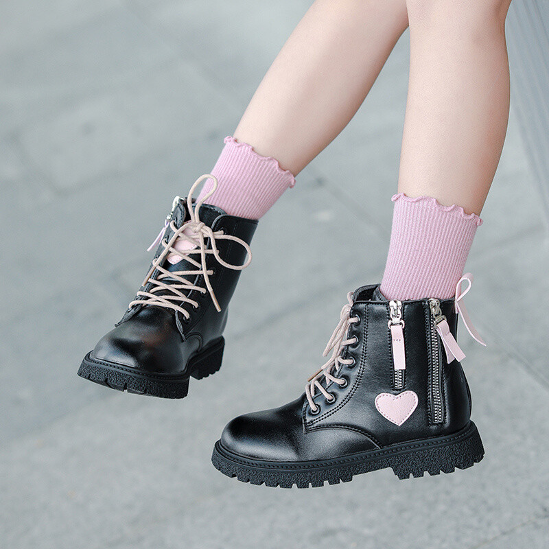 Udobne ležerne ljubavne dekoracije za djevojčice, tople čizme s patentnim zatvaračem, jesen/zima, okrugla glava, slatke, ležerne dnevne dječje čizme Zapatos Para Niños