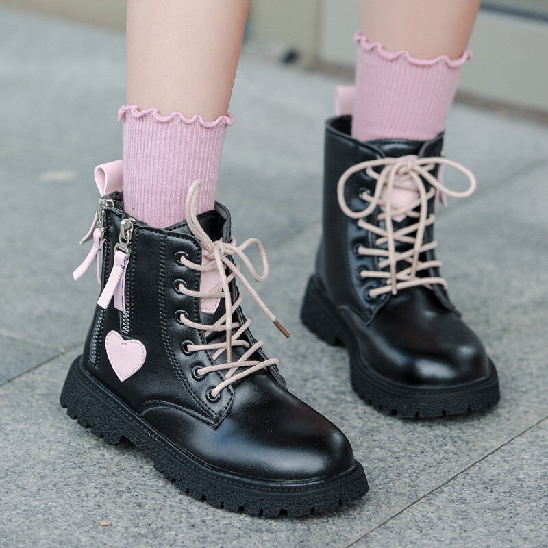 Udobne ležerne ljubavne dekoracije za djevojčice, tople čizme s patentnim zatvaračem, jesen/zima, okrugla glava, slatke, ležerne dnevne dječje čizme Zapatos Para Niños