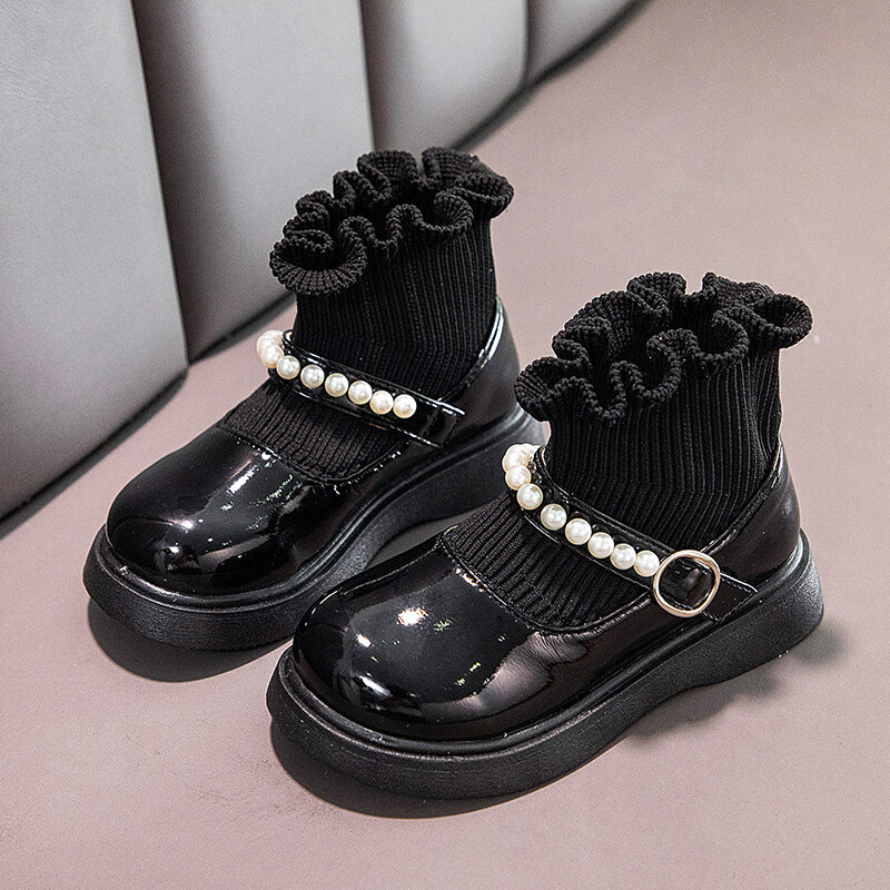 Jesenske dječje čizme Modne čizme za djevojčice Dječje gležnjače Crne ružičaste dječje kožne cipele Neklizajuće 2 3 4 5 6 7 8 9 10T
