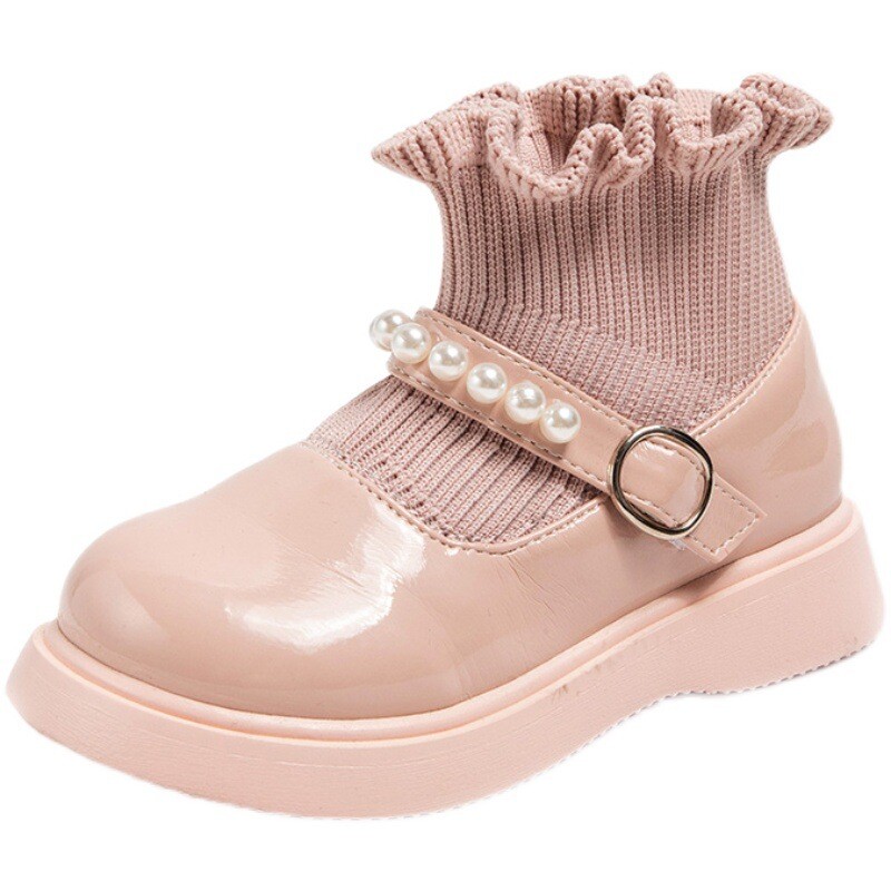 Jesenske dječje čizme Modne čizme za djevojčice Dječje gležnjače Crne ružičaste dječje kožne cipele Neklizajuće 2 3 4 5 6 7 8 9 10T