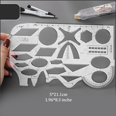 Multifunktsionaalne geomeetriline joonlaud, õõneskõvera joonistamine mallimaalimisel, matemaatilise joonise plastist joonlaud, joonise funktsiooni joonlaud