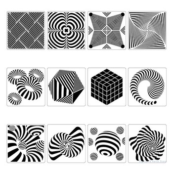 M17F 24Pieces Art Geometric Stencils 6 6 for DIY Art Wall Art Furniture Decoration