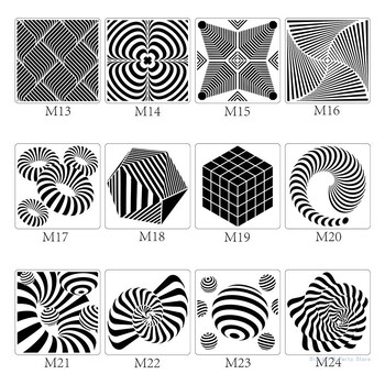 M17F 24Pieces Art Geometric Stencils 6 6 for DIY Art Wall Art Furniture Decoration