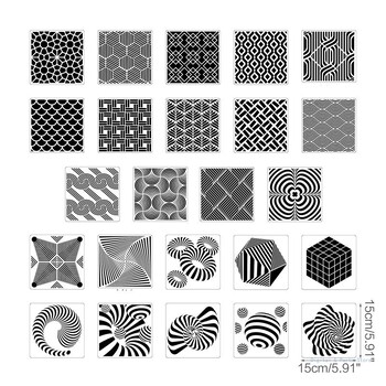 M17F 24Pieces Art Geometric Stencils 6 6 for DIY Art Wall Art Furniture Decoration