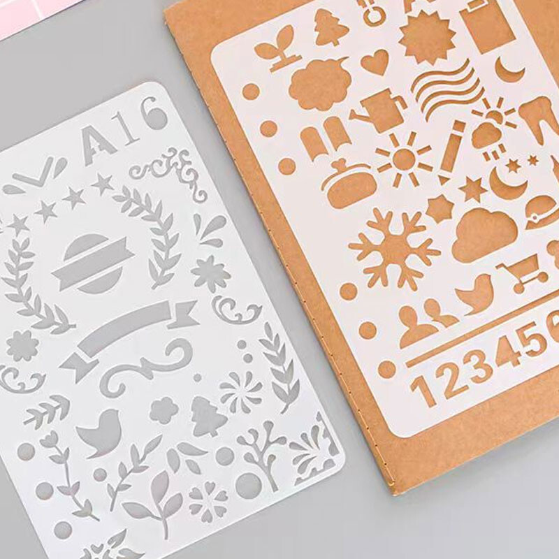 A6 PVC Издълбан Копие Ръчна сметка Шаблон за рисуване Шаблон Дневник Направи си сам Декор Занаяти Студентски канцеларски материали Студентски канцеларски материали