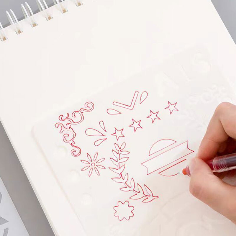 A6 PVC Издълбан Копие Ръчна сметка Шаблон за рисуване Шаблон Дневник Направи си сам Декор Занаяти Студентски канцеларски материали Студентски канцеларски материали