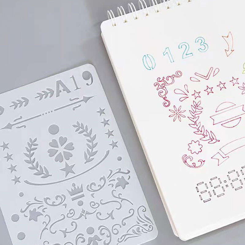 A6 PVC Издълбан Копие Ръчна сметка Шаблон за рисуване Шаблон Дневник Направи си сам Декор Занаяти Студентски канцеларски материали Студентски канцеларски материали