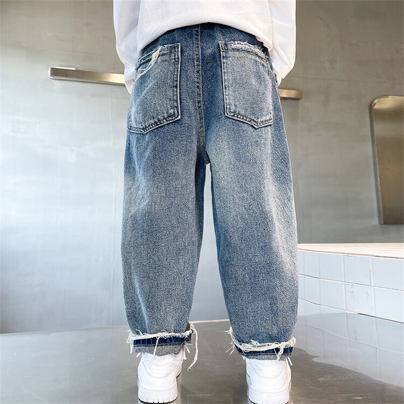 Poiste Jean Püksid Pikad Püksid Puuvill 2024 Kevad sügis Beebi Lapsed Püksid Teismelised Välisrõivad Kvaliteetsed lasteriided