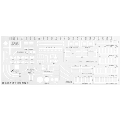 Desen arhitectural formă riglă Șablon geometric pentru pictură instrument dedicat 28x115cm cerc transparent