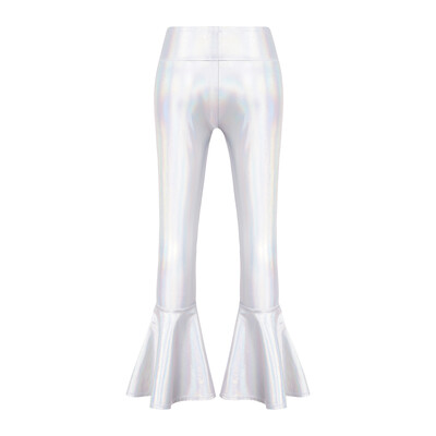 Pantaloni lungi negri pentru fete pentru copii, culoare pură, cu centură elastică în talie, cu cravată, pantaloni evazați, la modă pentru copii, pantaloni pentru dansul de jazz.