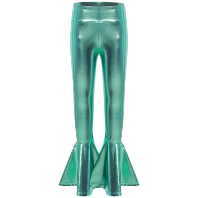 Pantaloni lungi negri pentru fete pentru copii, culoare pură, cu centură elastică în talie, cu cravată, pantaloni evazați, la modă pentru copii, pantaloni pentru dansul de jazz.