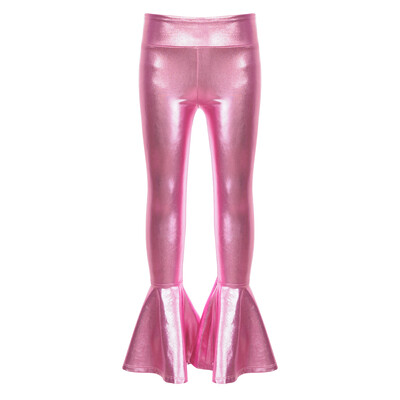 Pantaloni lungi negri pentru fete pentru copii, culoare pură, cu centură elastică în talie, cu cravată, pantaloni evazați, la modă pentru copii, pantaloni pentru dansul de jazz.