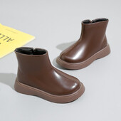 Laste lumesaapad 2024, sügistalv, uued poisid, tüdrukud, veekindlad, libisemiskindlad poolsaapad, laste nahast saapad, moesuurused 21-36