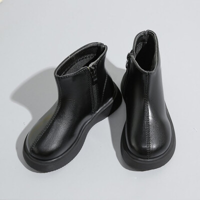 Laste lumesaapad 2024, sügistalv, uued poisid, tüdrukud, veekindlad, libisemiskindlad poolsaapad, laste nahast saapad, moesuurused 21-36