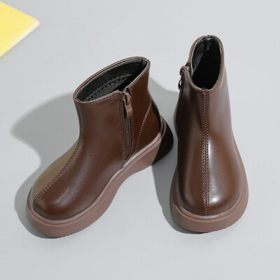 Laste lumesaapad 2024, sügistalv, uued poisid, tüdrukud, veekindlad, libisemiskindlad poolsaapad, laste nahast saapad, moesuurused 21-36