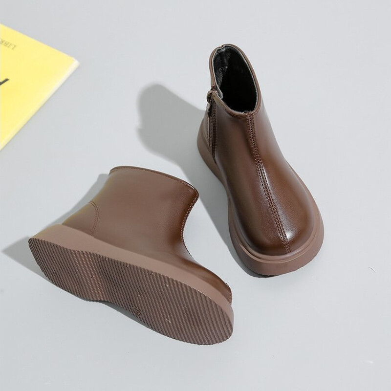 Laste lumesaapad 2024, sügistalv, uued poisid, tüdrukud, veekindlad, libisemiskindlad poolsaapad, laste nahast saapad, moesuurused 21-36