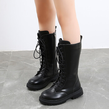 Little Girl High Boots Παιδικά Παπούτσια 2020 Girlish Winter Snow Leather Boot Παιδικά αθλητικά παπούτσια για εφήβους 3 4 5 6 7 8 11 12 13 ετών