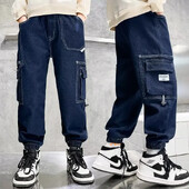 Stiilsed poiste kevadteksad 2023, uustulnukad, vabaaja moodsad keskmiste ja suurte poiste tänavarõivaste püksid lastele