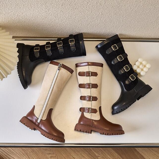 Libedusevastane platvorm Lastele Moodsad saapad poisid Tüdrukud Spordijalatsid Pehmed soojad Väikelapsed Laste Nahast lumesaapad Suurus 27-36