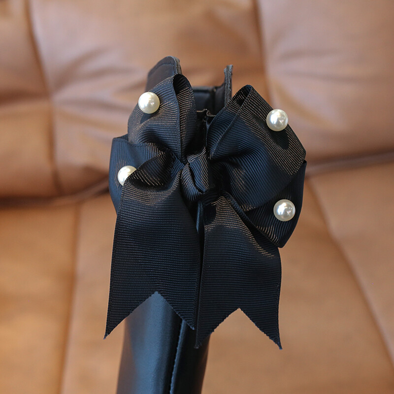 Ботуши за момичета Bow Lace Princess Shoes Есен Зима На открито Неплъзгащи се Детски високи ботуши Ветроустойчиви Водоустойчиви детски обувки