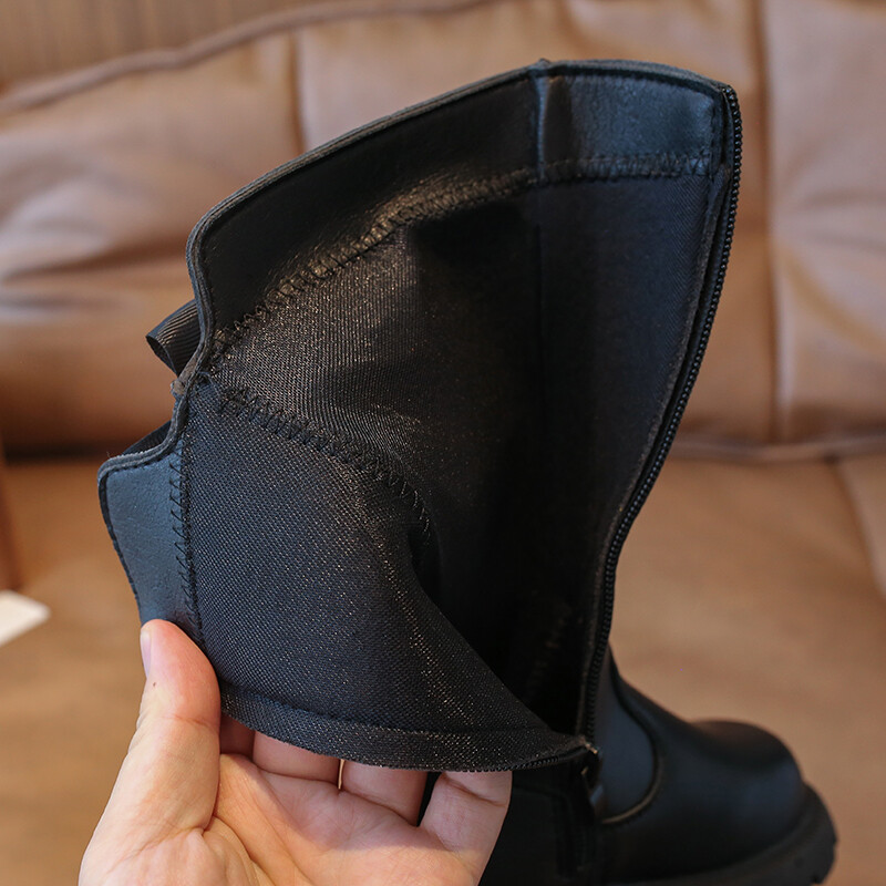 Ботуши за момичета Bow Lace Princess Shoes Есен Зима На открито Неплъзгащи се Детски високи ботуши Ветроустойчиви Водоустойчиви детски обувки