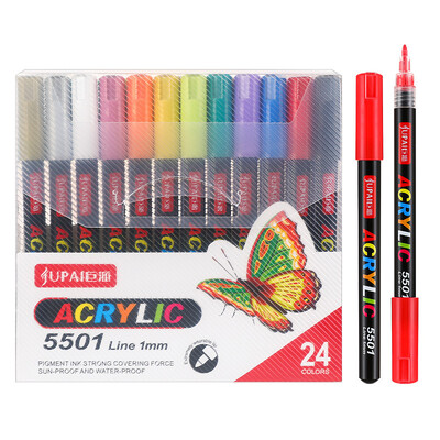 12/24 Värvid Akrüül marker kunst värviline grafiti käsiraamatu marker veepõhine värvipliiats DIY maal akrüül kunstmaal
