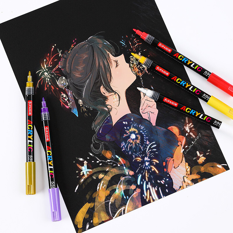 12/24 Värvid Akrüül marker kunst värviline grafiti käsiraamatu marker veepõhine värvipliiats DIY maal akrüül kunstmaal