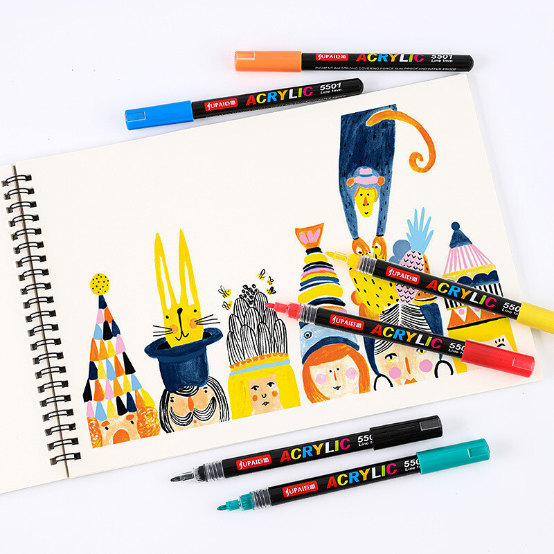 12/24 Värvid Akrüül marker kunst värviline grafiti käsiraamatu marker veepõhine värvipliiats DIY maal akrüül kunstmaal