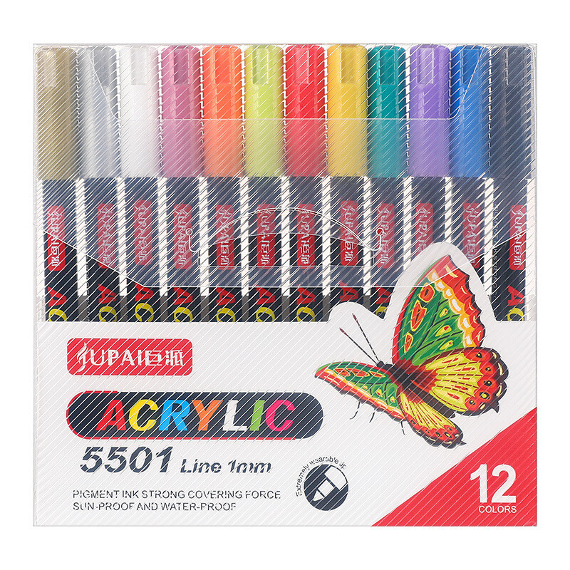 12/24 Värvid Akrüül marker kunst värviline grafiti käsiraamatu marker veepõhine värvipliiats DIY maal akrüül kunstmaal