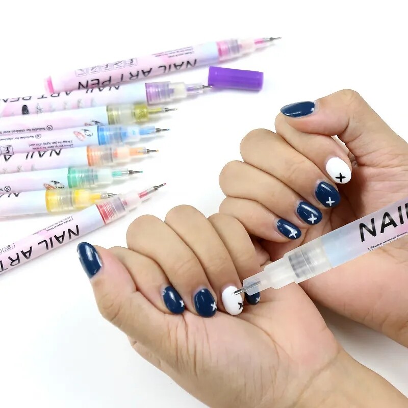 0,5 mm pixuri nail art marker acrilic 12 culori vârf extra fin cerneală lichidă vopsea graffiti sticlă ceramică pânză țesătură nail art desen