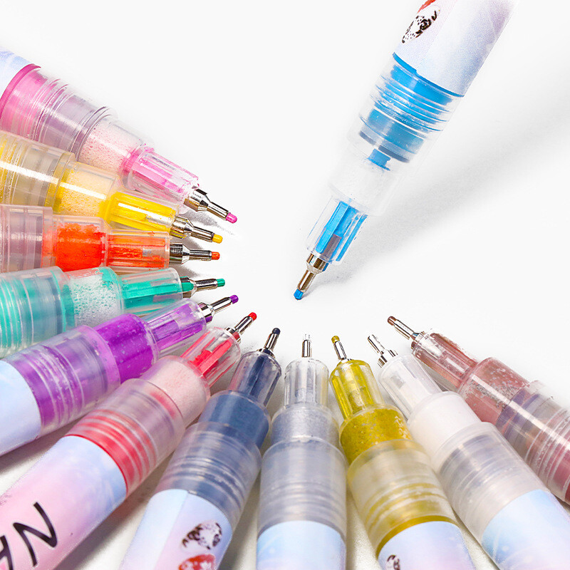 0,5 mm pixuri nail art marker acrilic 12 culori vârf extra fin cerneală lichidă vopsea graffiti sticlă ceramică pânză țesătură nail art desen