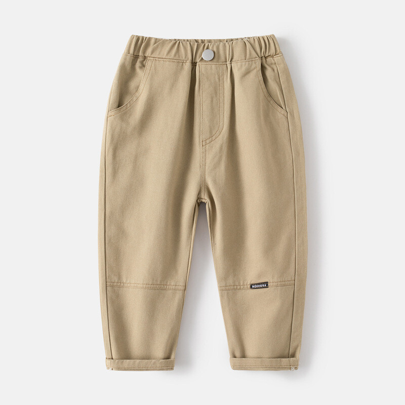 Sügisene vabaaja laste poiste jooksupüksid Puuvillane kleebis Soliidne poissmeeste dressipüksid elastne vöökoht Mitmekülgsed imikutele mõeldud poisipüksid