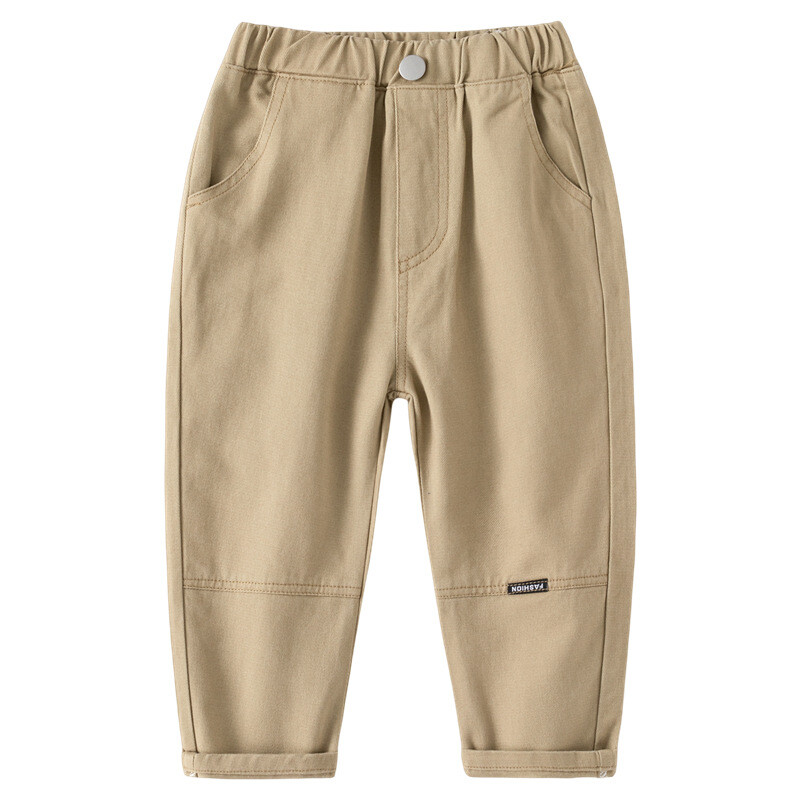 Sügisene vabaaja laste poiste jooksupüksid Puuvillane kleebis Soliidne poissmeeste dressipüksid elastne vöökoht Mitmekülgsed imikutele mõeldud poisipüksid